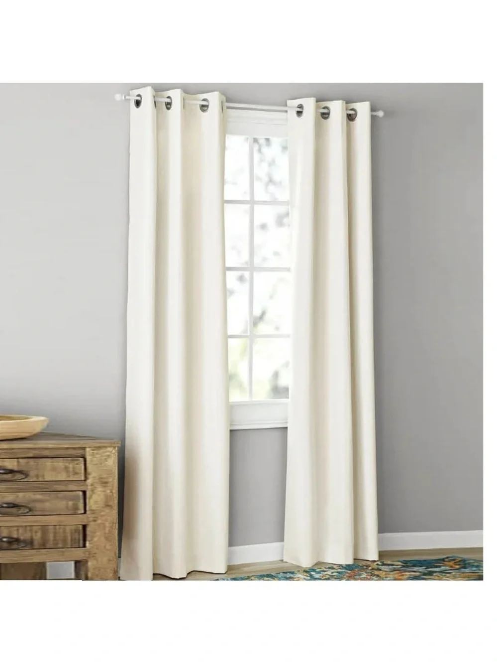 Mainstays Textured Solid Blackout Grommet Curtain Panel Pair, 2 Panels, 37”x84”